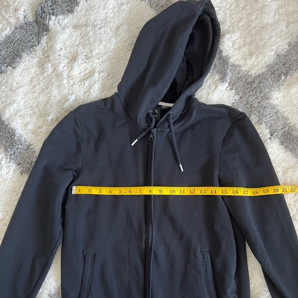 Armani Exchange Mens Black Zip Up Hoodie - Picture 3 of 4